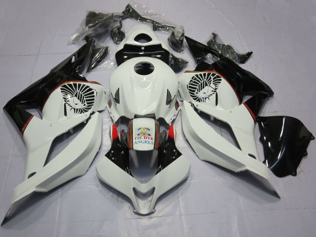 2009-2012 White Glossy Black Tie Dye Honda CBR600RR Motorcycle Fairings Australia