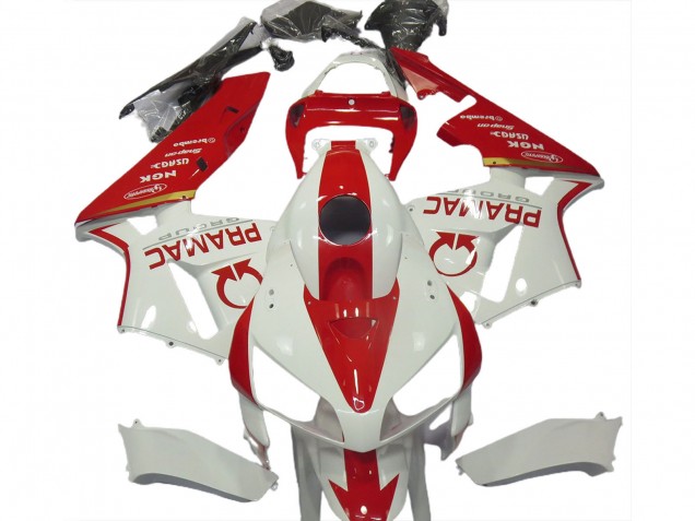 2005-2006 White Red Pramac Honda CBR600RR Motorcycle Fairings Australia