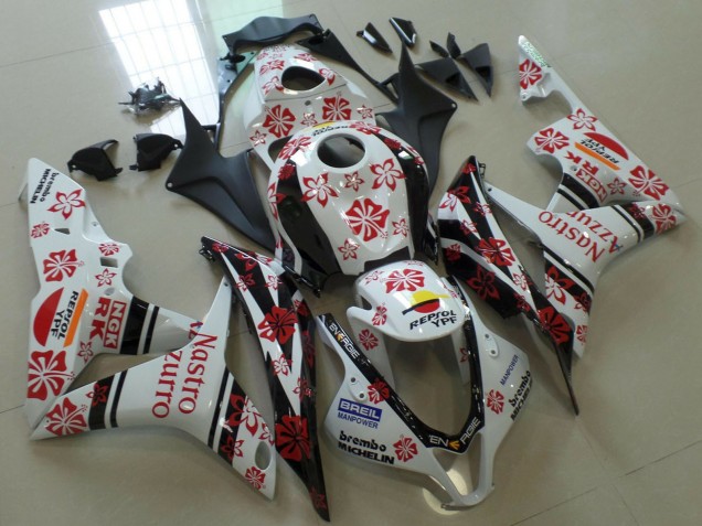 2007-2008 White Red Black Nastro Azzurro Honda CBR600RR Motorcycle Fairings Australia