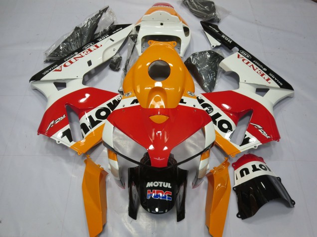 2005-2006 White Repsol Honda CBR600RR Motorcycle Fairings Australia