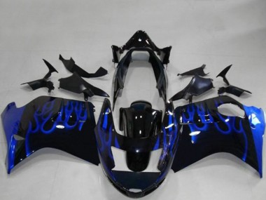 1996-2007 Glossy Black Blue Flame Honda CBR1100XX Blackbird Motorcycle Fairings Australia