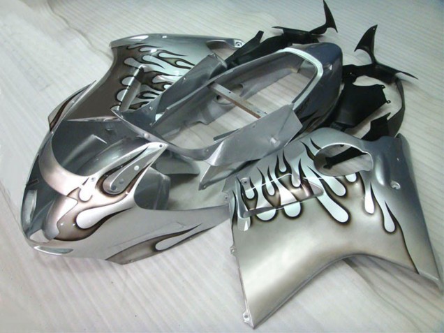 1996-2007 Silver Black Flame Honda CBR1100XX Blackbird Motorcycle Fairings Australia
