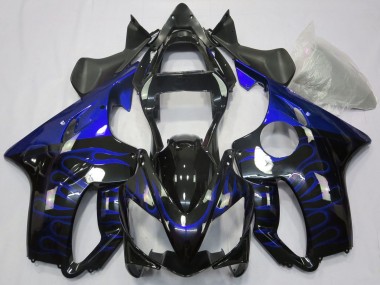2001-2003 Glossy Black Blue Flame Honda CBR600 F4i Motorcycle Fairings Australia