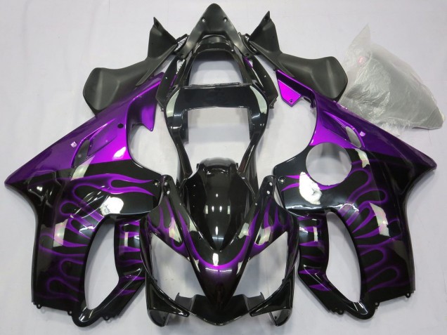 2001-2003 Glossy Black Purple Flame Honda CBR600 F4i Motorcycle Fairings Australia