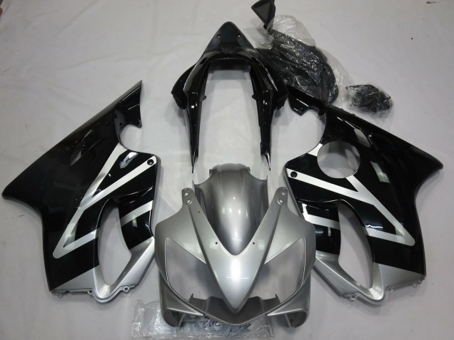 2004-2007 Silver Glossy Black Honda CBR600 F4i Motorcycle Fairings Australia