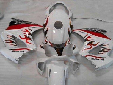 2002-2013 White Red Flame Honda VFR 800 Motorcycle Fairings Australia