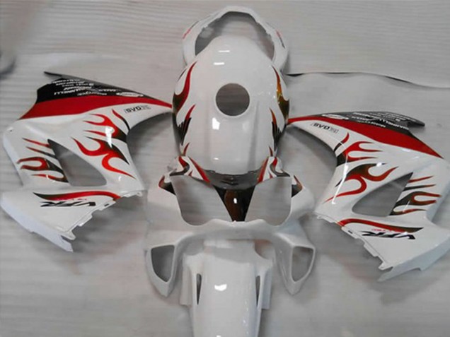 2002-2013 White Red Flame Honda VFR 800 Motorcycle Fairings Australia