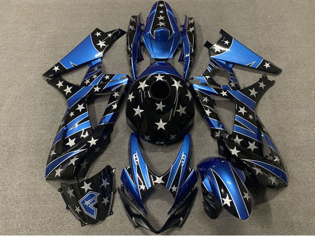 2007-2008 Blue Glossy Black Star Suzuki GSXR 1000 Motorcycle Fairings Australia