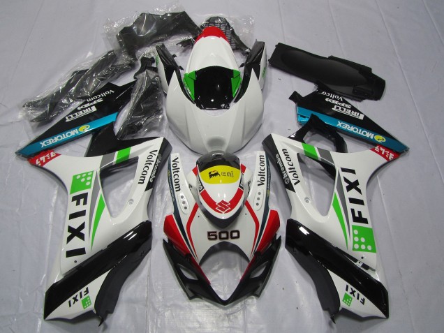 2007-2008 White Blue Green Yellow Red Fixi 500 Suzuki GSXR 1000 Motorcycle Fairings Australia
