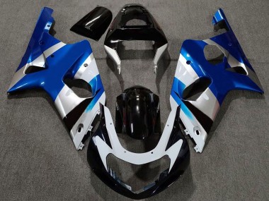 2000-2002 Blue Silver Glossy Black OEM Style Suzuki GSXR 1000 Motorcycle Fairings Australia