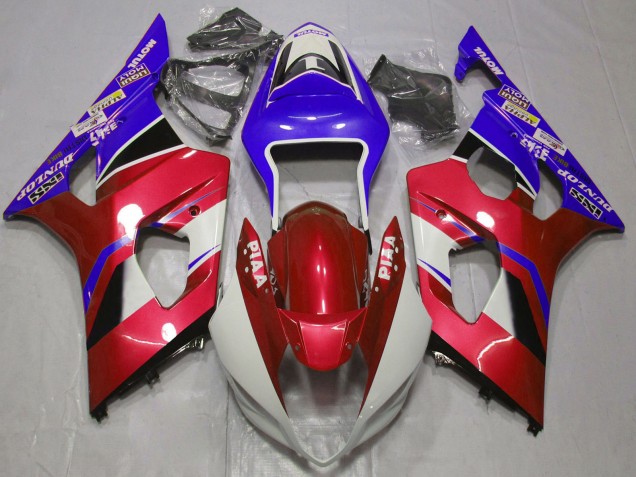 2003-2004 Candy Red White Blue Suzuki GSXR 1000 Motorcycle Fairings Australia