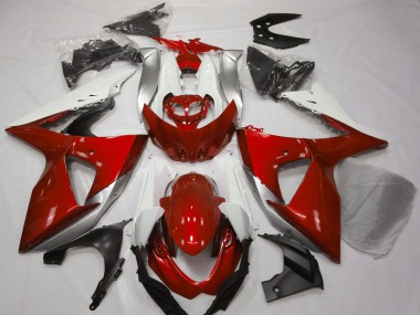2009-2016 White Silver Red Suzuki GSXR 1000 Motorcycle Fairings Australia