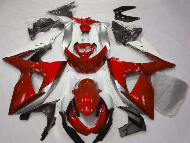 2009-2016 White Silver Red Suzuki GSXR 1000 Motorcycle Fairings Australia