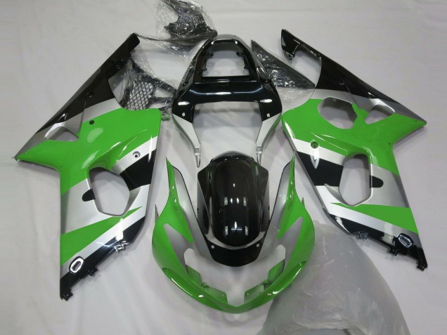 2000-2002 Green Silver Glossy Black OEM Style Suzuki GSXR 1000 Motorcycle Fairings Australia