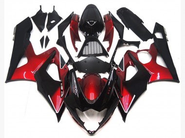 2005-2006 Candy Red Glossy Black Suzuki GSXR 1000 Motorcycle Fairings Australia