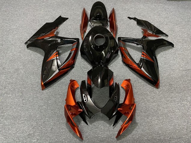 2006-2007 Glossy Black Orange Suzuki GSXR 600 / GSXR 750 Motorcycle Fairings Australia