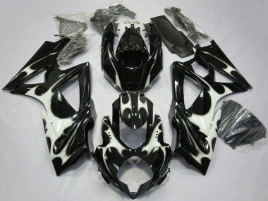 2008-2010 Glossy Black White Suzuki GSXR 600 / GSXR 750 Motorcycle Fairings Australia