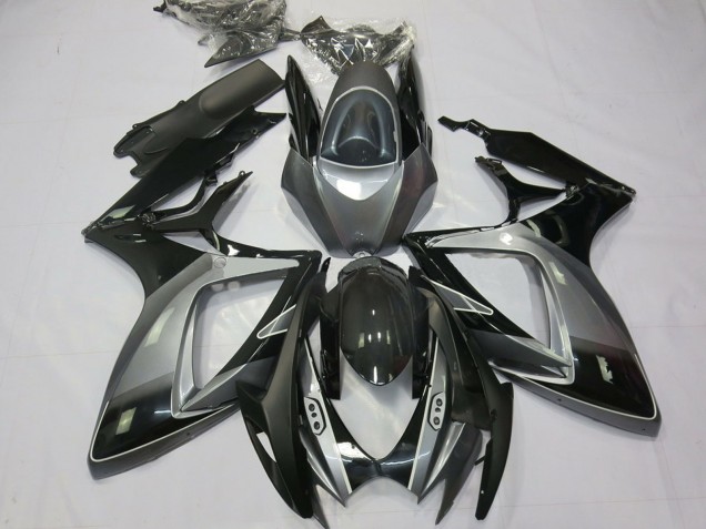 2006-2007 Grey Glossy Black Stripe Suzuki GSXR 600 / GSXR 750 Motorcycle Fairings Australia