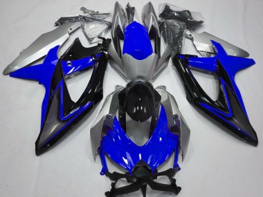 2008-2010 Silver Blue Glossy Black Suzuki GSXR 600 / GSXR 750 Motorcycle Fairings Australia