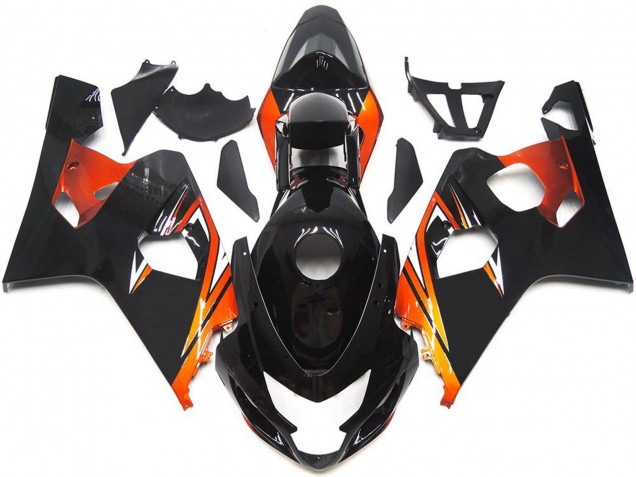 2004-2005 Glossy Black Orange OEM Style Suzuki GSXR 600 / GSXR 750 Motorcycle Fairings Australia