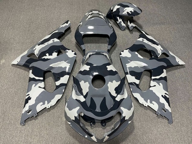 2001-2003 Grey Black White Camouflage Suzuki GSXR 600 / GSXR 750 Motorcycle Fairings Australia