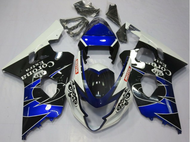 2004-2005 White Blue Black Corona Motul Suzuki GSXR 600 / GSXR 750 Motorcycle Fairings Australia