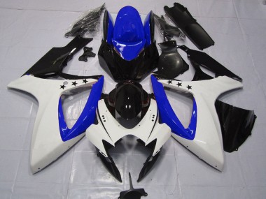 2006-2007 White Blue Glossy Black Star Suzuki GSXR 600 / GSXR 750 Motorcycle Fairings Australia
