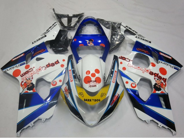 2004-2005 White Blue Red Yellow Black Dark Dog Suzuki GSXR 600 / GSXR 750 Motorcycle Fairings Australia