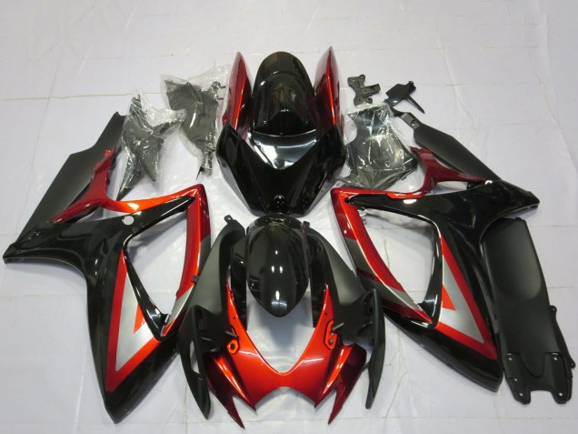 2006-2007 Glossy Black Red Silver Suzuki GSXR 600 / GSXR 750 Motorcycle Fairings Australia