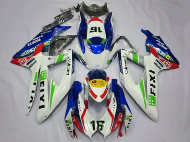2008-2010 White Blue Green Yellow Red Fixi 16 Suzuki GSXR 600 / GSXR 750 Motorcycle Fairings Australia
