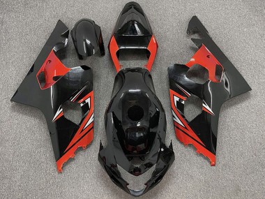 2004-2005 Glossy Black Red Suzuki GSXR 600 / GSXR 750 Motorcycle Fairings Australia