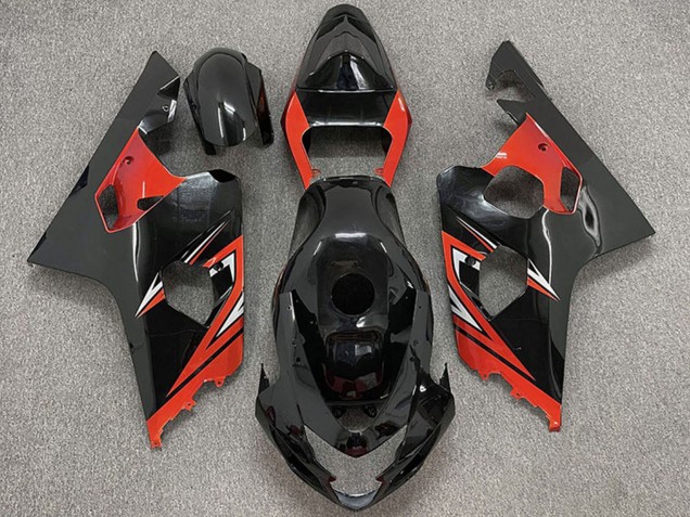 2004-2005 Glossy Black Red Suzuki GSXR 600 / GSXR 750 Motorcycle Fairings Australia