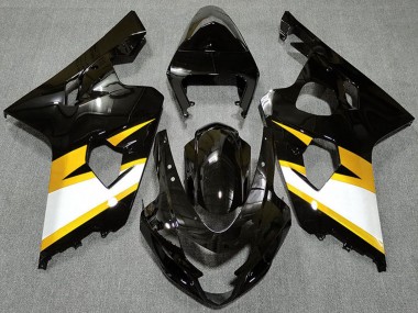 2004-2005 Glossy Black Yellow White Suzuki GSXR 600 / GSXR 750 Motorcycle Fairings Australia