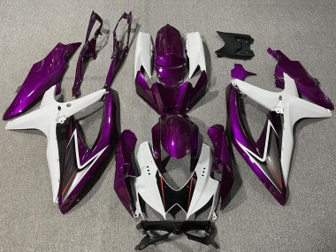 2008-2010 White Purple Black Suzuki GSXR 600 / GSXR 750 Motorcycle Fairing Australia