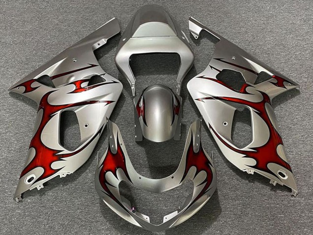 2001-2003 Silver Red Suzuki GSXR 600 / GSXR 750 Motorcycle Fairings Australia
