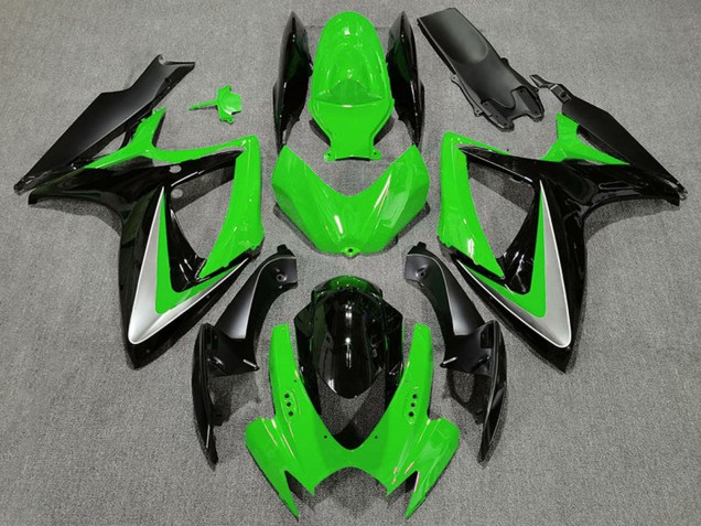 2006-2007 Green Silver Glossy Black OEM Style Suzuki GSXR 600 / GSXR 750 Motorcycle Fairings Australia