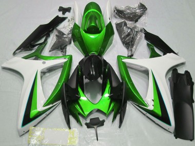 2006-2007 Green White Glossy Black Suzuki GSXR 600 / GSXR 750 Motorcycle Fairings Australia