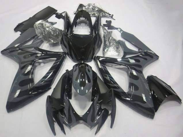 2006-2007 Grey Black Flame Suzuki GSXR 600 / GSXR 750 Motorcycle Fairings Australia