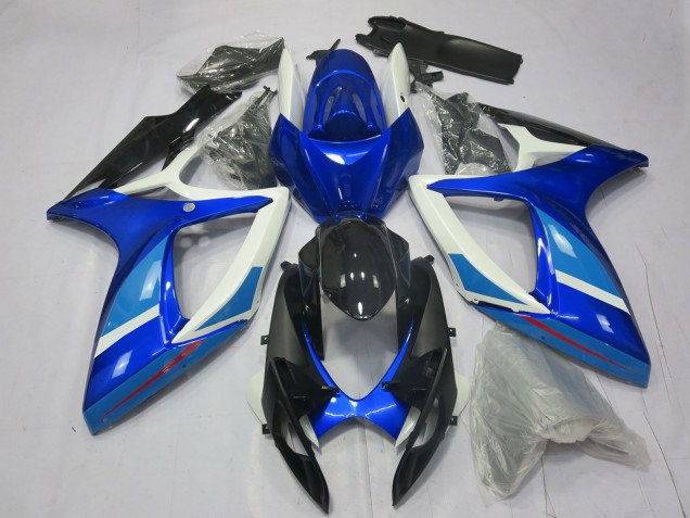 2006-2007 White Blue Glossy Black Suzuki GSXR 600 / GSXR 750 Motorcycle Fairing Australia