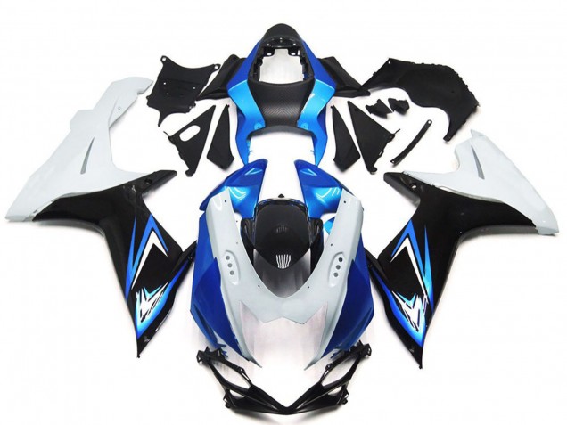 2011-2024 White Light Blue Glossy Black Suzuki GSXR 600 / GSXR 750 Motorcycle Fairings Australia
