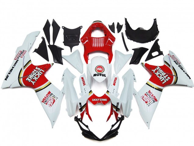 2011-2024 White Red Motul Lucky Strike Suzuki GSXR 600 / GSXR 750 Motorcycle Fairings Australia