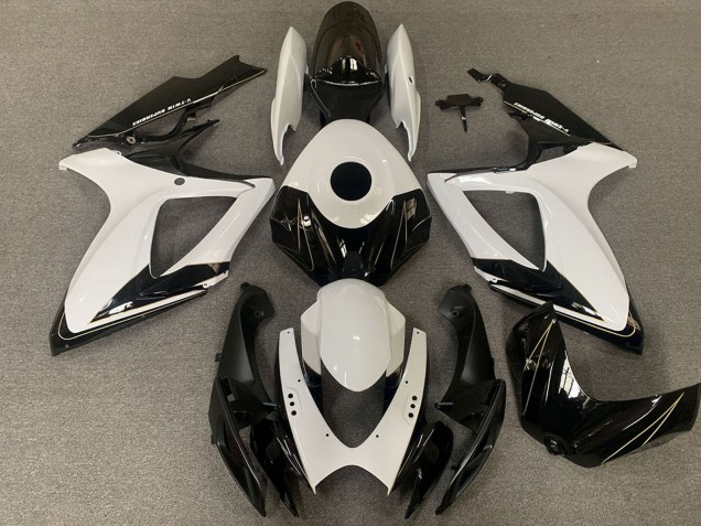 2006-2007 White Glossy Black Suzuki GSXR 600 / GSXR 750 Motorcycle Fairings Australia