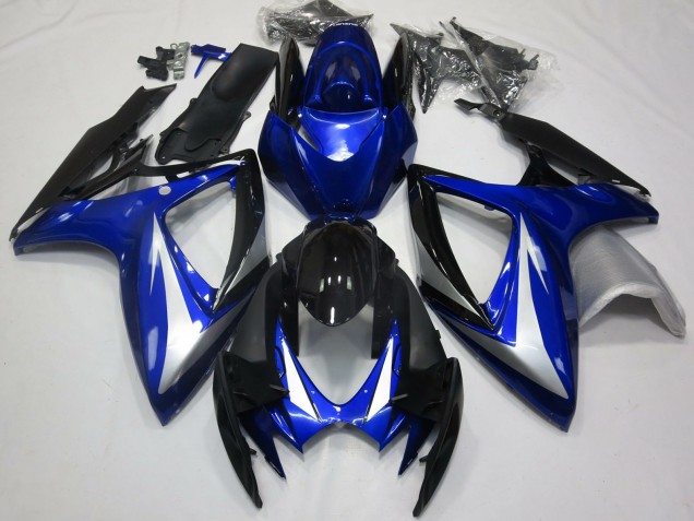 2006-2007 Blue Silver Glossy Black OEM Style Suzuki GSXR 600 / GSXR 750 Motorcycle Fairings Australia