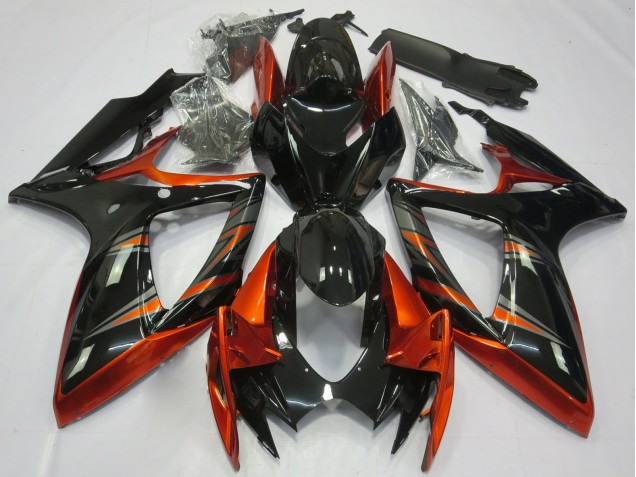 2006-2007 Orange Glossy Black Suzuki GSXR 600 / GSXR 750 Motorcycle Fairings Australia