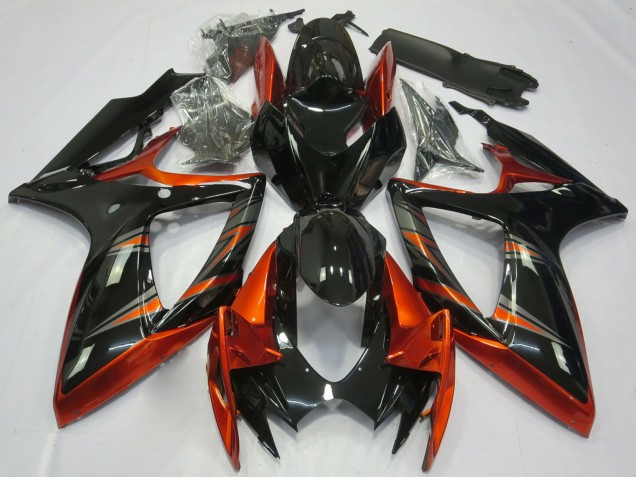2006-2007 Orange Glossy Black Suzuki GSXR 600 / GSXR 750 Motorcycle Fairings Australia