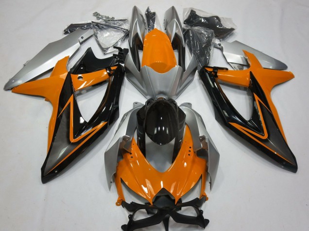 2008-2010 Silver Orange Glossy Black Suzuki GSXR 600 / GSXR 750 Motorcycle Fairings Australia