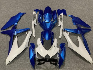 2008-2010 White Blue Suzuki GSXR 600 / GSXR 750 Motorcycle Fairings Australia