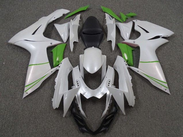 2011-2024 Pearl White and Green Suzuki GSXR 600 / GSXR 750 Motorcycle Fairings Australia