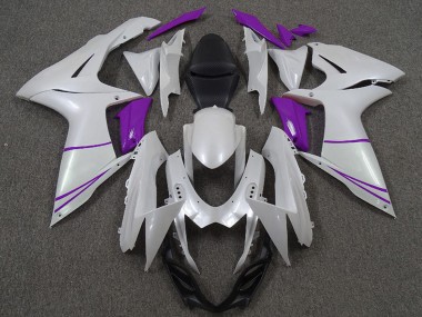 2011-2024 Pearl White and Purple Suzuki GSXR 600 / GSXR 750 Motorcycle Fairings Australia