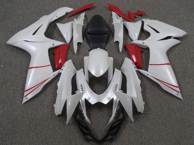 2011-2024 Pearl White and Red Suzuki GSXR 600 / GSXR 750 Motorcycle Fairings Australia